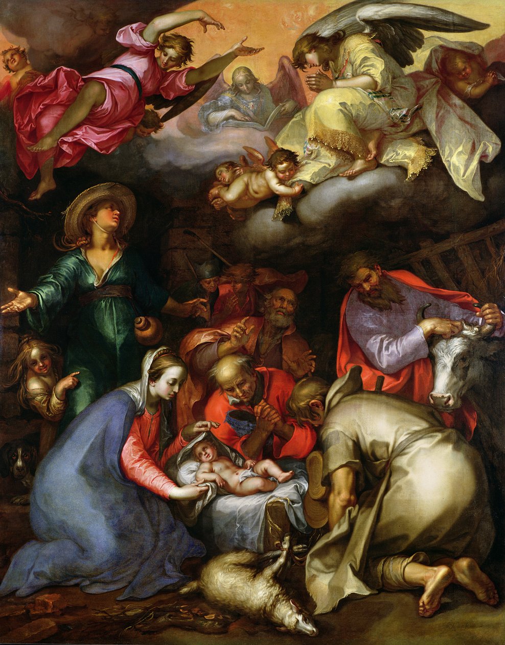 对牧羊人的崇拜，1612年 作者 亚伯拉罕·布洛玛特（Abraham Bloemaert）