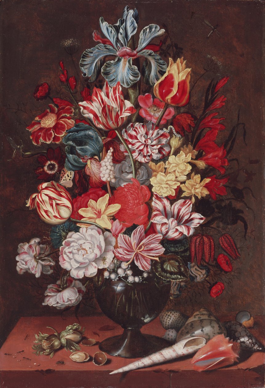 静物与鲜花，1634年 作者 亚伯拉罕·博斯查特
