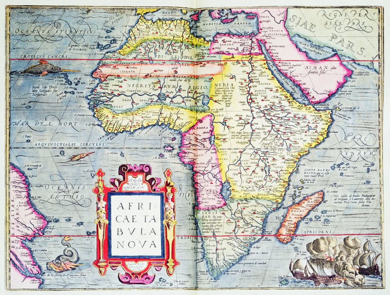 一个新的非洲tabvla，1570（彩色版画） 作者 亚伯拉罕·奥特里乌斯（Abraham Ortelius）