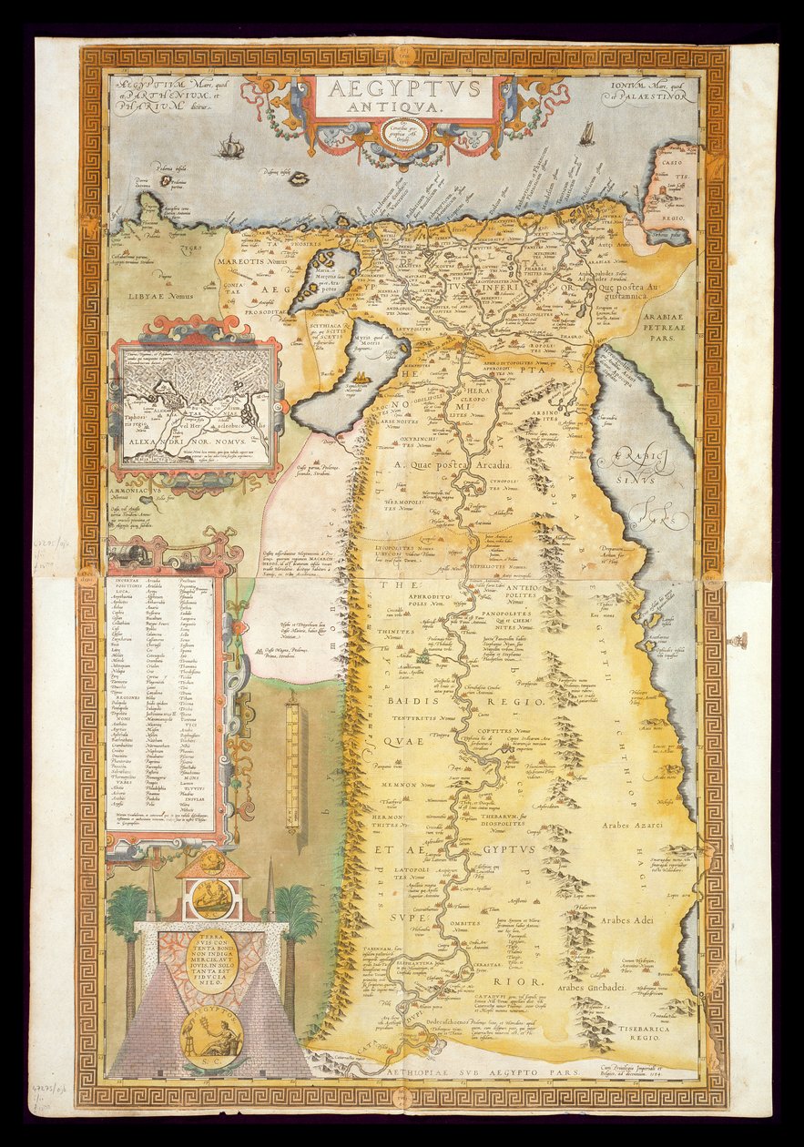 古埃及地图，1584年 作者 亚伯拉罕·奥特里乌斯（Abraham Ortelius）