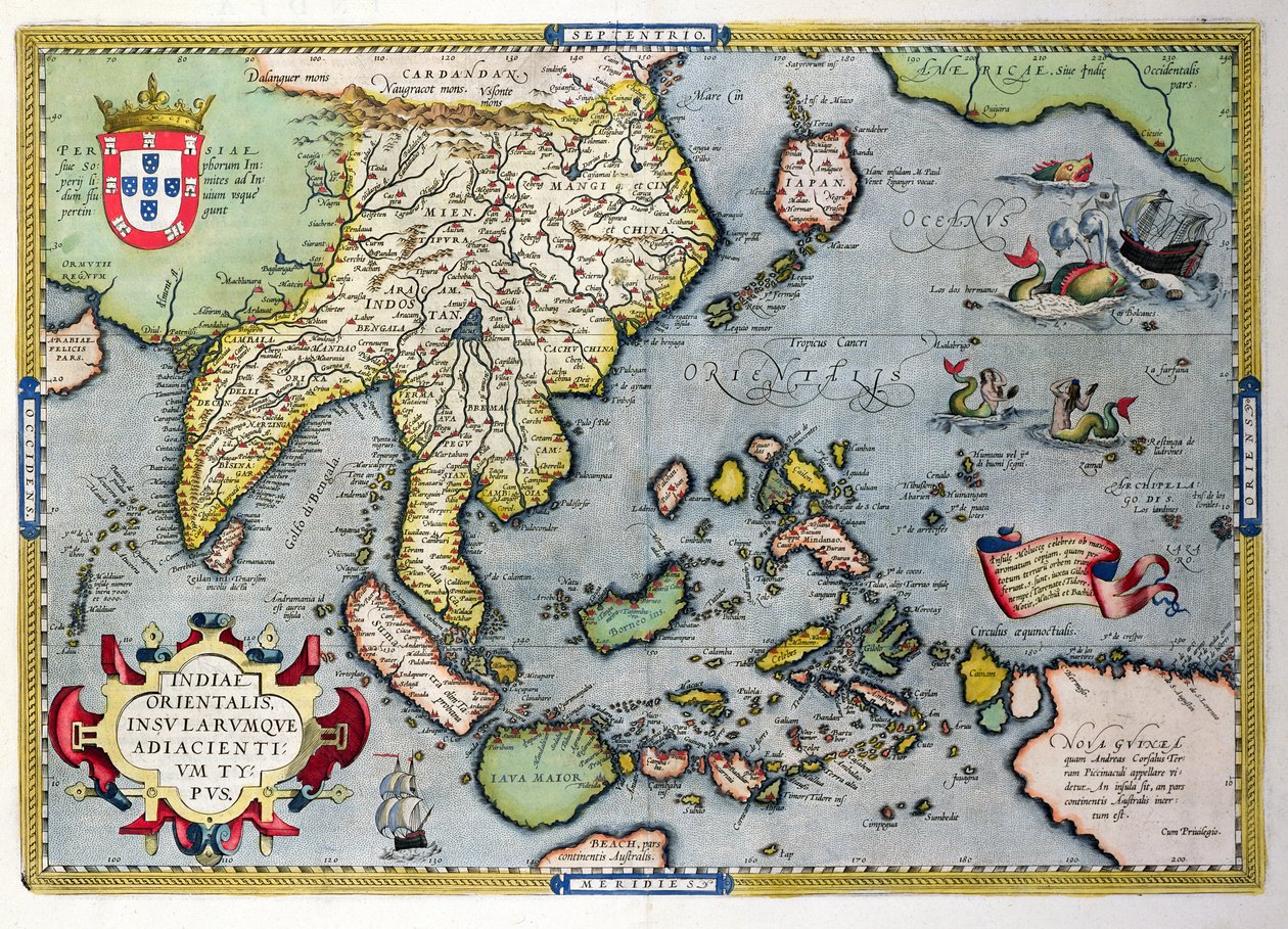 印度到新几内亚的地图，c.1570-1603 作者 亚伯拉罕·奥特里乌斯（Abraham Ortelius）