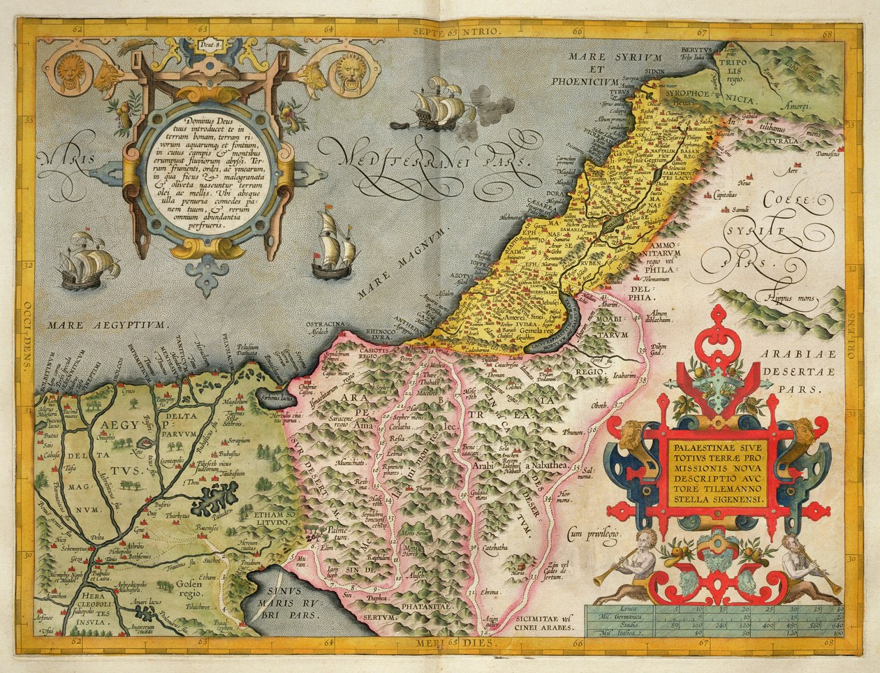 巴勒斯坦和应许之地，来自&39;Theatrum Orbis Terrarum&39;，1603年 作者 亚伯拉罕·奥特里乌斯（Abraham Ortelius）