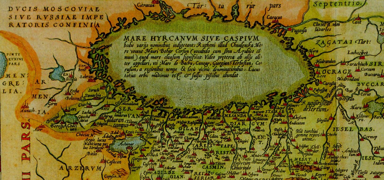 波斯的Ortelius地图，安特卫普，1570年 作者 亚伯拉罕·奥特里乌斯（Abraham Ortelius）