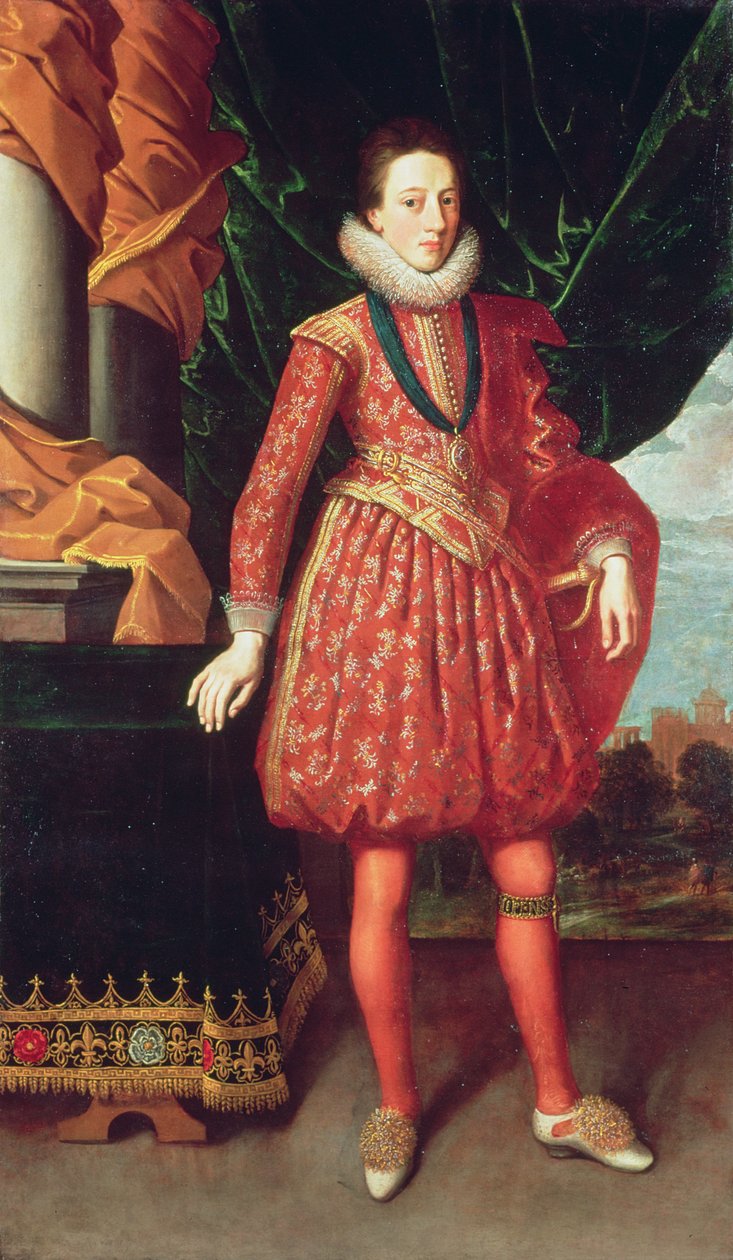 查理一世的肖像（1600-49）c.1617-20 作者 亚伯拉罕·范·布林伯格
