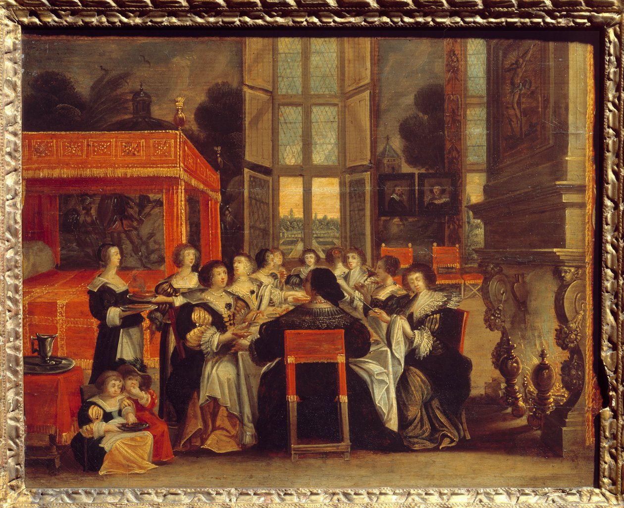 丈夫不在时的女士们的对话。亚伯拉罕-博塞（1602-1676）的晚餐画 17世纪的埃古恩。国家文艺复兴博物馆 作者 亚伯拉罕（继）博塞