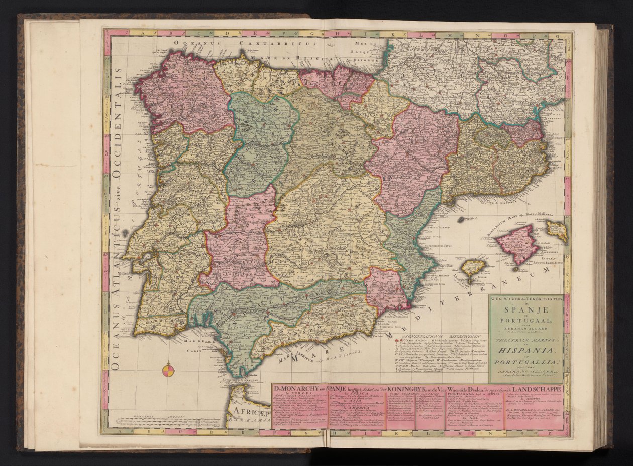 西班牙和葡萄牙地图
西班牙和葡萄牙军队路线图/Theatrum Martis in Hispania et Portugallia（标题见实物） 作者 亚伯拉罕·阿拉德