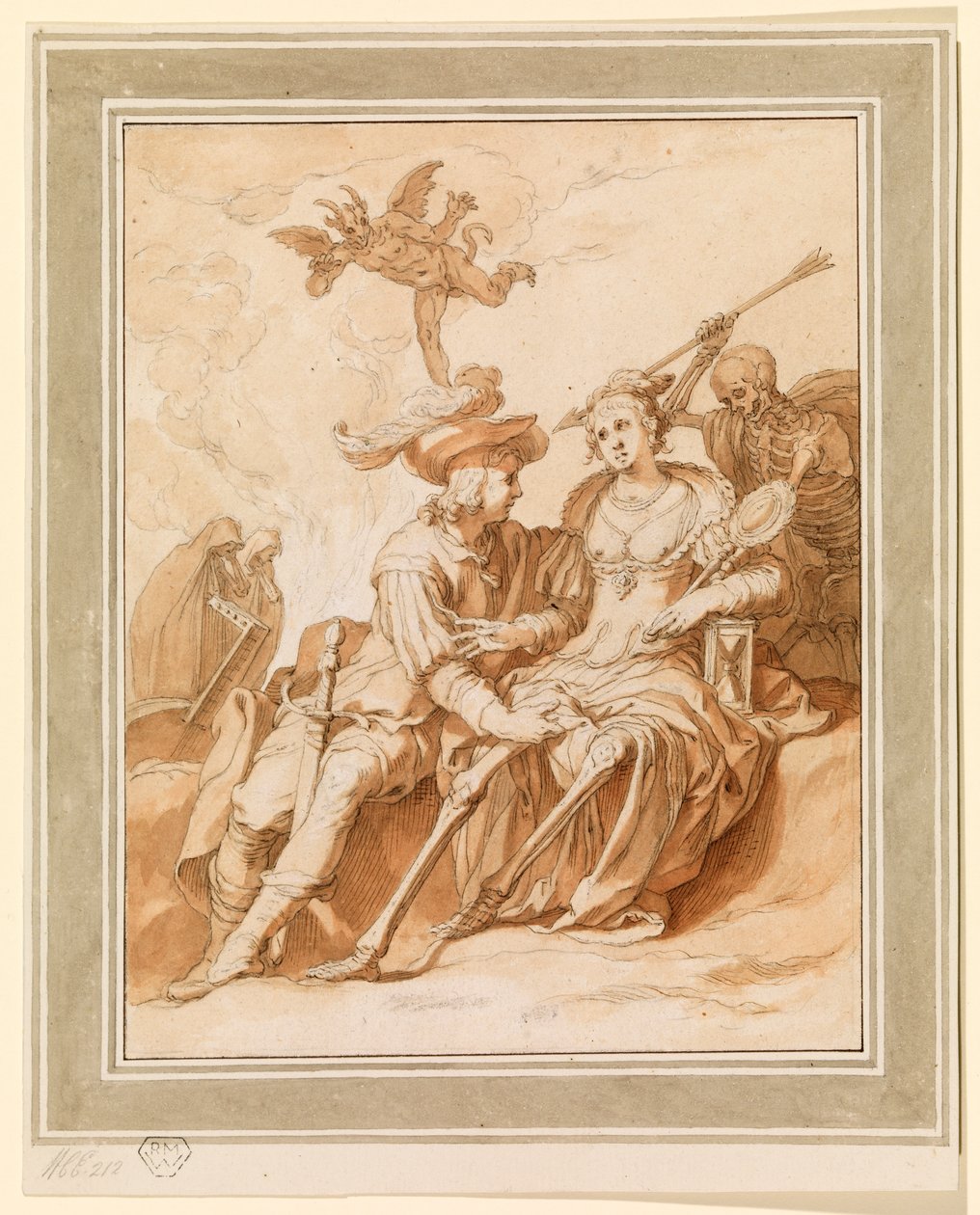 死亡与情人-“ Vanitas”的寓言，约1620年-1630年 作者 亚伯拉罕·布洛玛特（Abraham Bloemaert）