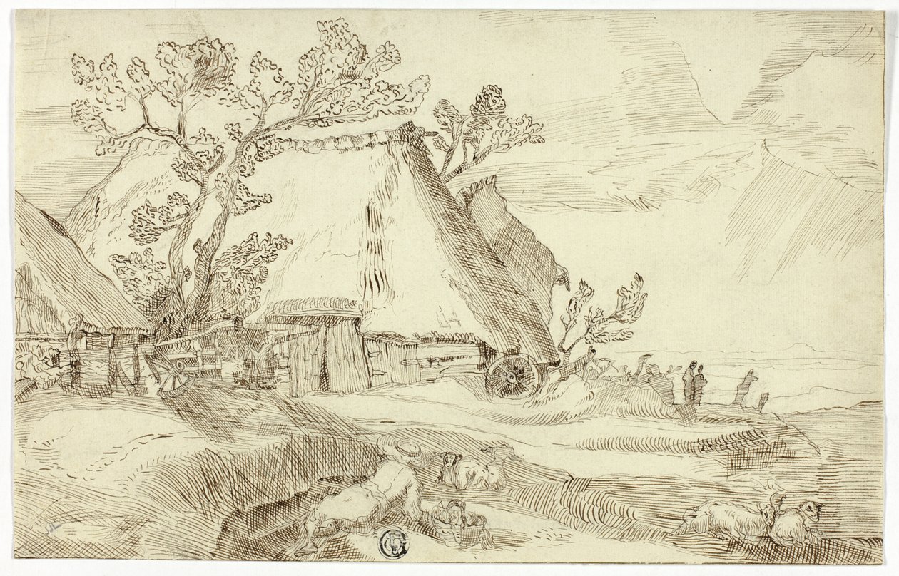 茅草屋顶下的农场 作者 亚伯拉罕·布洛玛特（Abraham Bloemaert）
