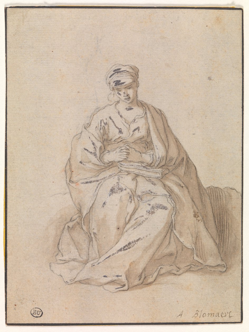 玛丽亚，坐着看书 作者 亚伯拉罕·布洛玛特（Abraham Bloemaert）
