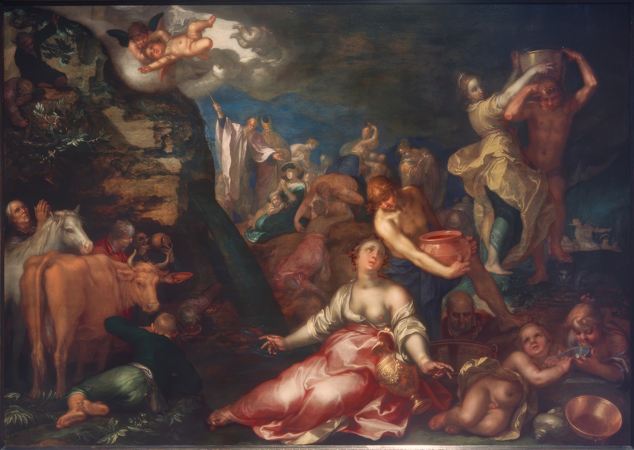 摩西从岩石中打出水来 作者 亚伯拉罕·布洛玛特（Abraham Bloemaert）