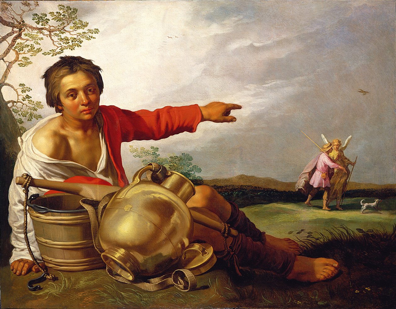 牧羊犬指着托比亚斯和天使 作者 亚伯拉罕·布洛玛特（Abraham Bloemaert）