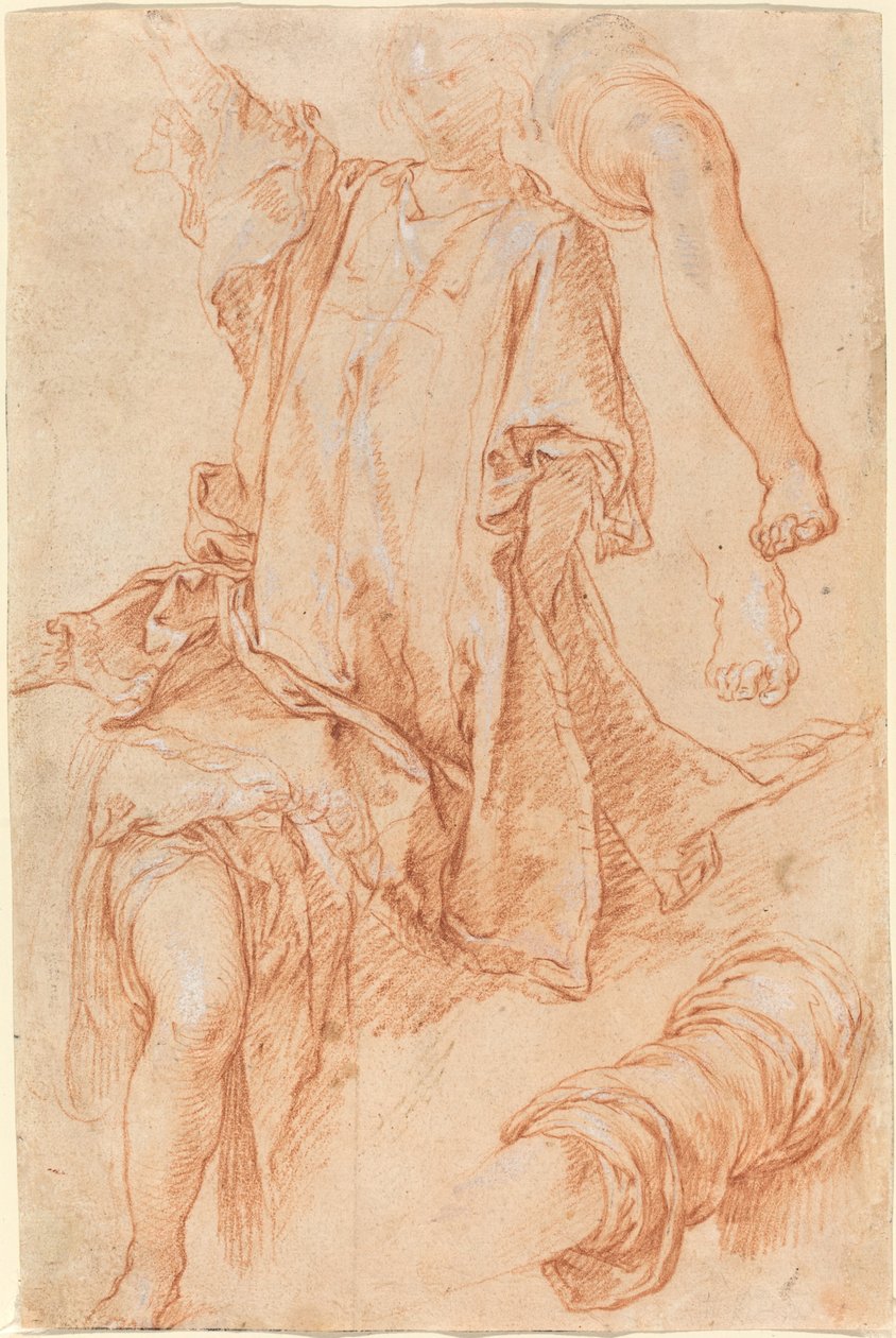 腿部和窗帘的研究[直页]。 作者 亚伯拉罕·布洛玛特（Abraham Bloemaert）