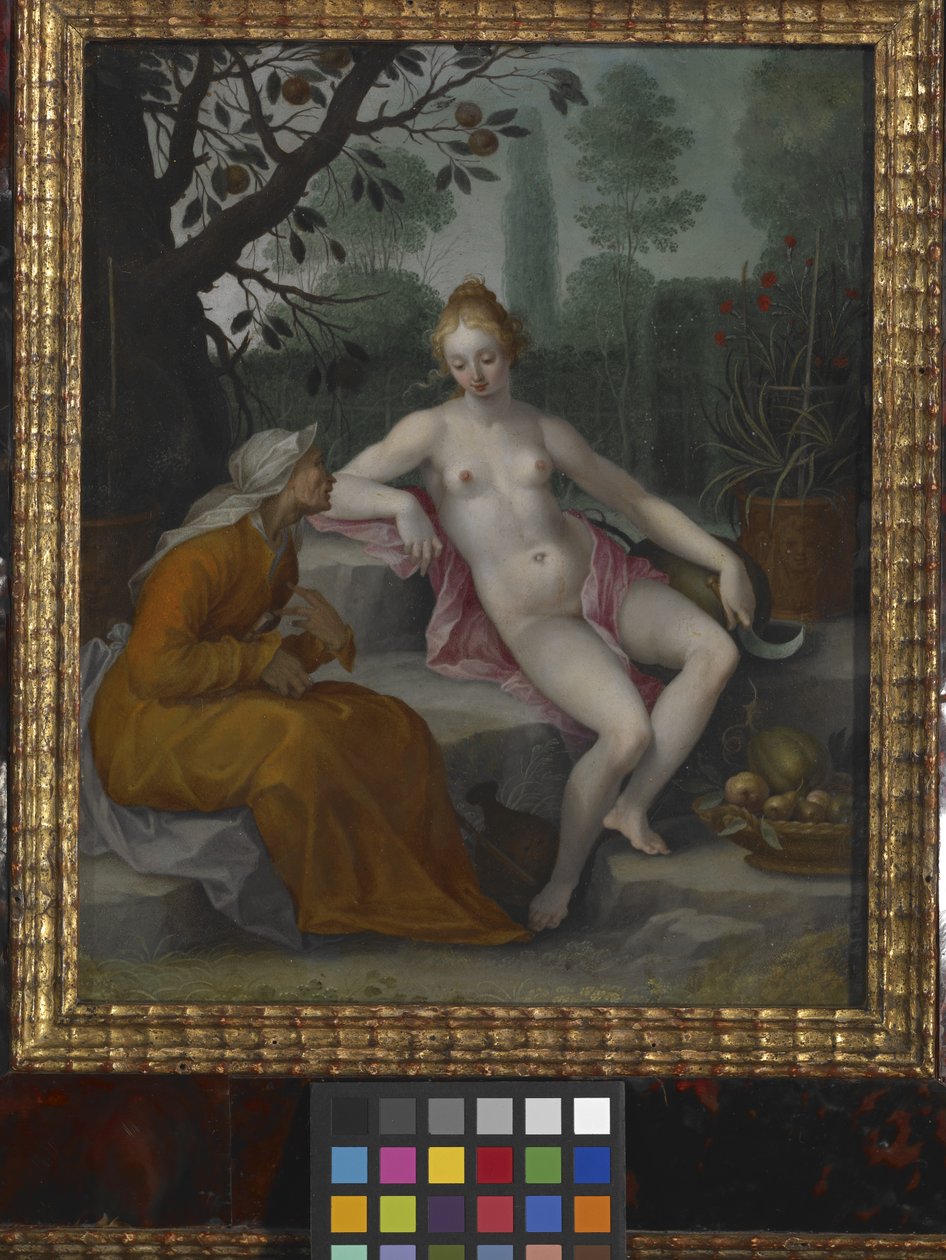 Vertumnus 和 Pomona（铜版油画） 作者 亚伯拉罕·布洛玛特（Abraham Bloemaert）