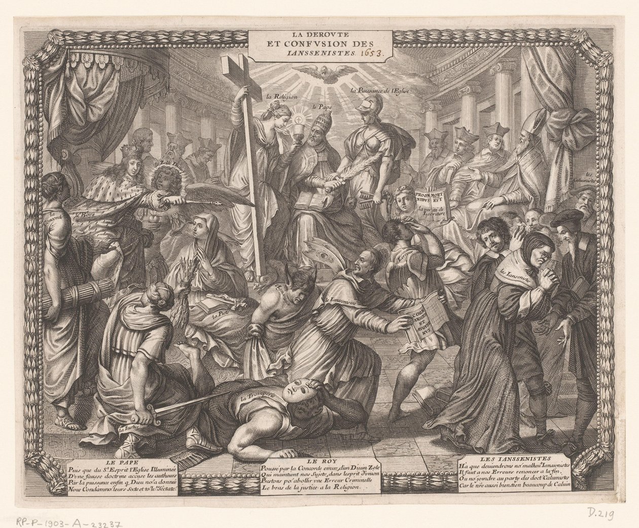Aftocht der Jansenisten
Deroute et Confusion des Ianssenistes.(物体上的标题） 作者 亚伯拉罕·博斯（Abraham Bosse）