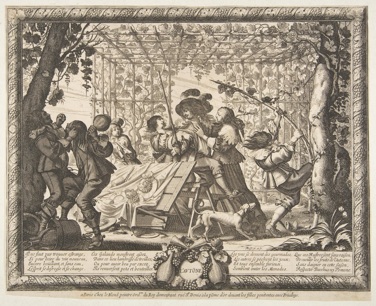 秋季LAutomne，ca。 1637。 作者 亚伯拉罕·博斯（Abraham Bosse）