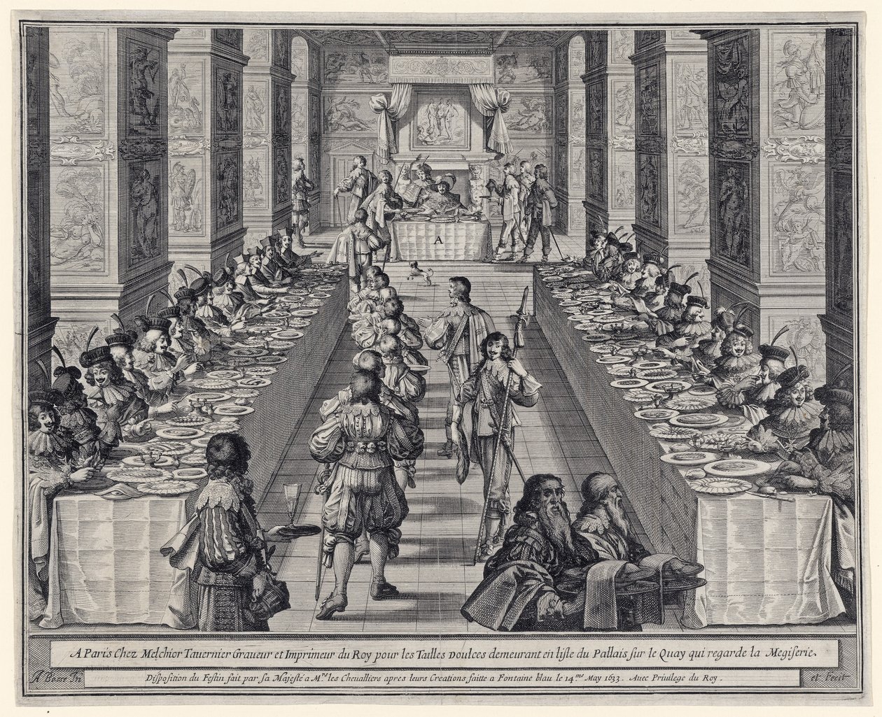 盛宴的安排，来自“圣灵的勋章”，酒吧。 1634 作者 亚伯拉罕·博斯（Abraham Bosse）