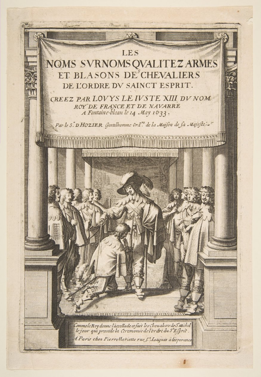 Pierre dHoziers的代表作昵称使骑士们的武器和徽章都受到了号称……，1634年。 作者 亚伯拉罕·博斯（Abraham Bosse）