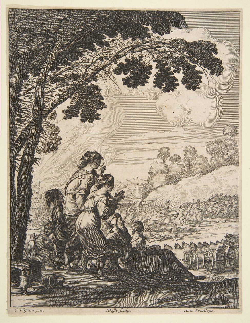 Desmarets de Saint-Sorlin的《拉里安的插图》，马背上的Palamede，1639年。 作者 亚伯拉罕·博斯（Abraham Bosse）