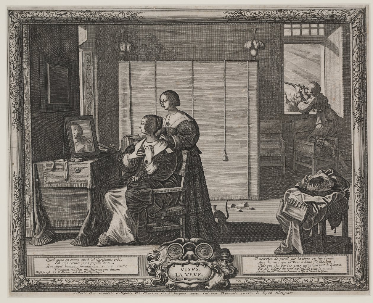 Sight（La Veue），c.1635-38（雕刻和蚀刻） 作者 亚伯拉罕·博斯（Abraham Bosse）