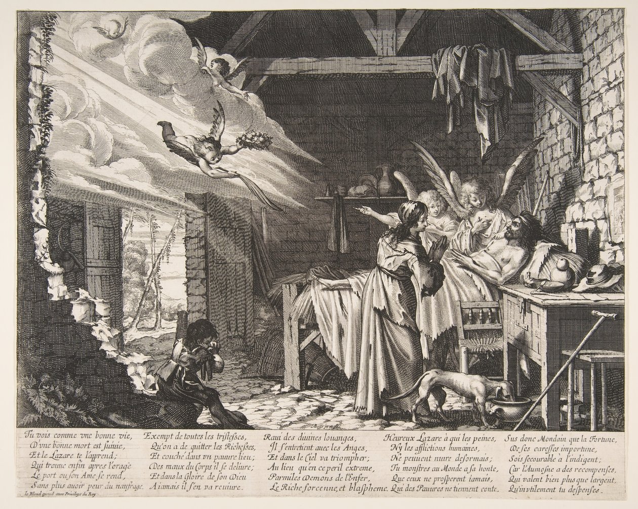拉撒路之死》，1620-76。 作者 亚伯拉罕·博斯（Abraham Bosse）