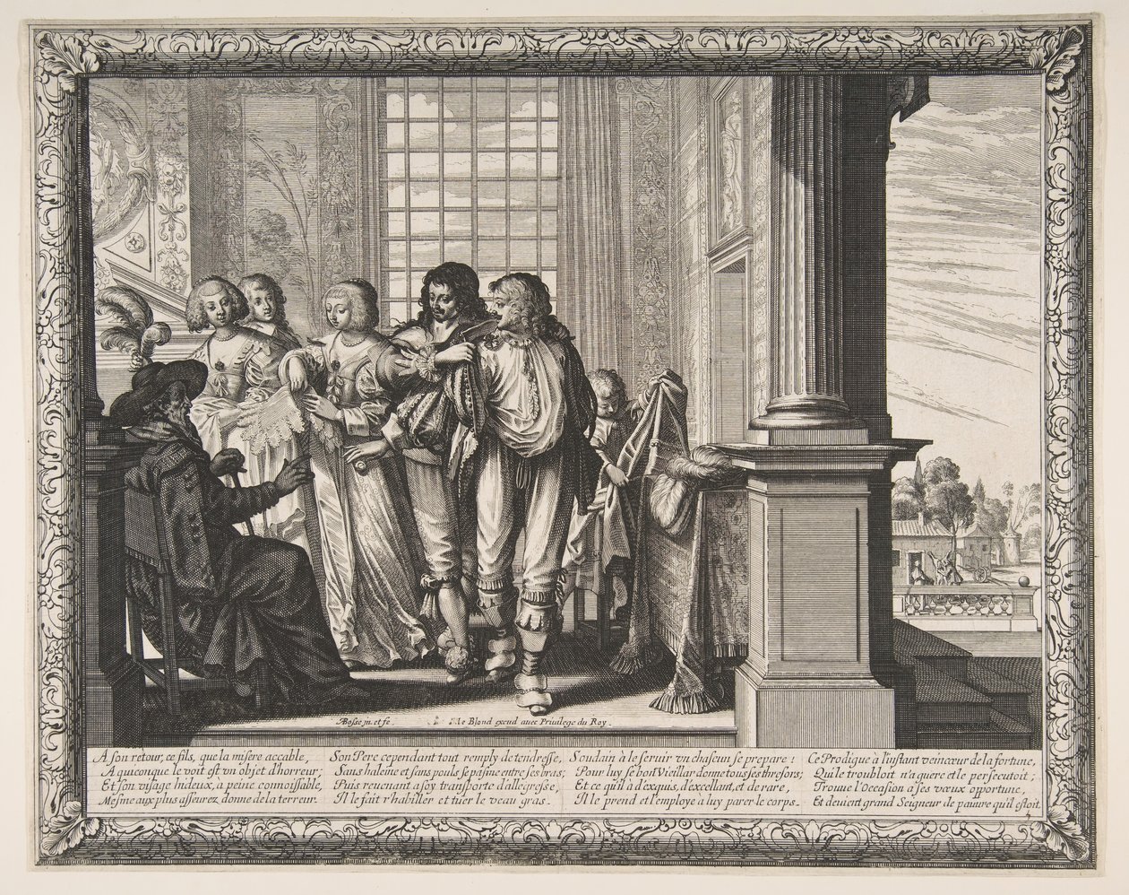 浪子换衣服，约。 1636。 作者 亚伯拉罕·博斯（Abraham Bosse）