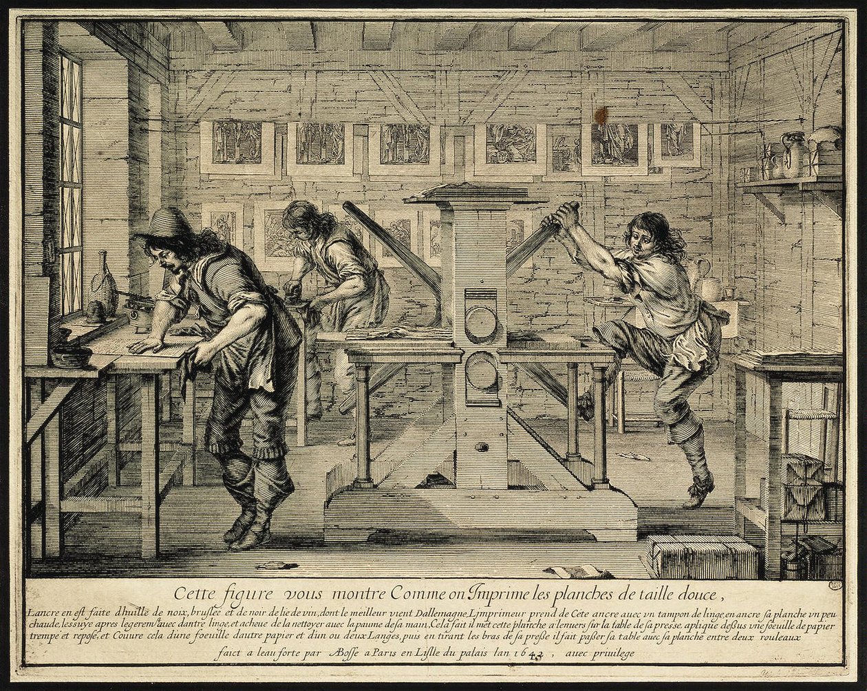 雕刻工坊，1642年 作者 亚伯拉罕·博斯（Abraham Bosse）