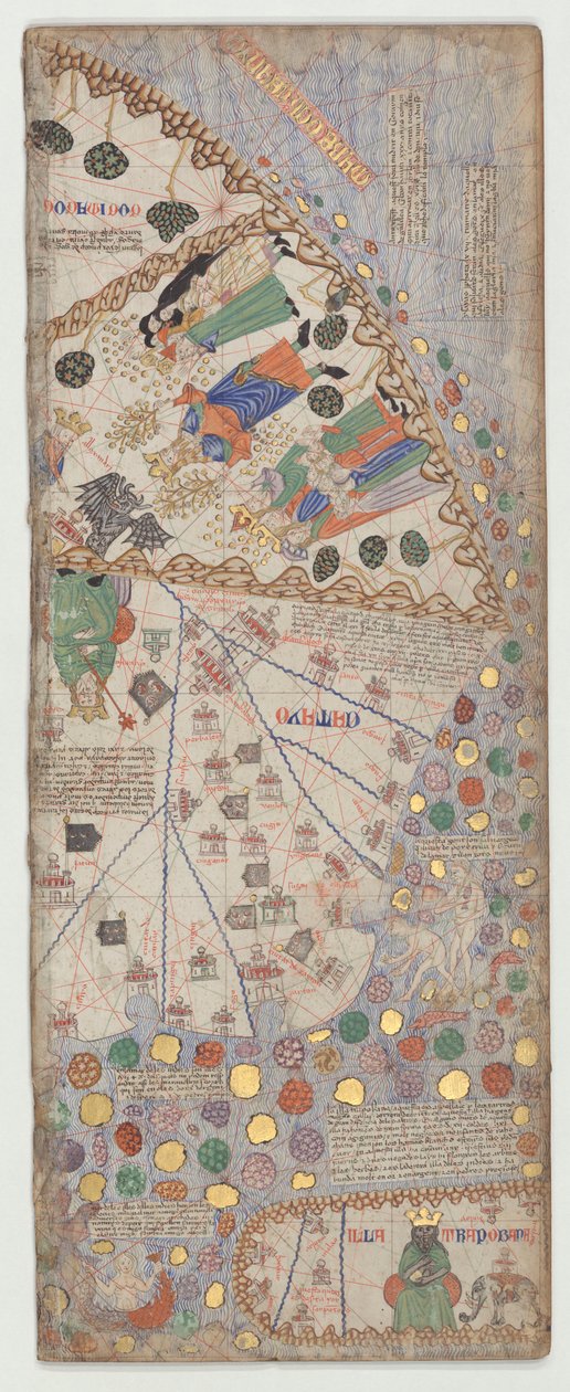 加泰罗尼亚语地图集，第12页，1375年 作者 亚伯拉罕·克雷斯克斯