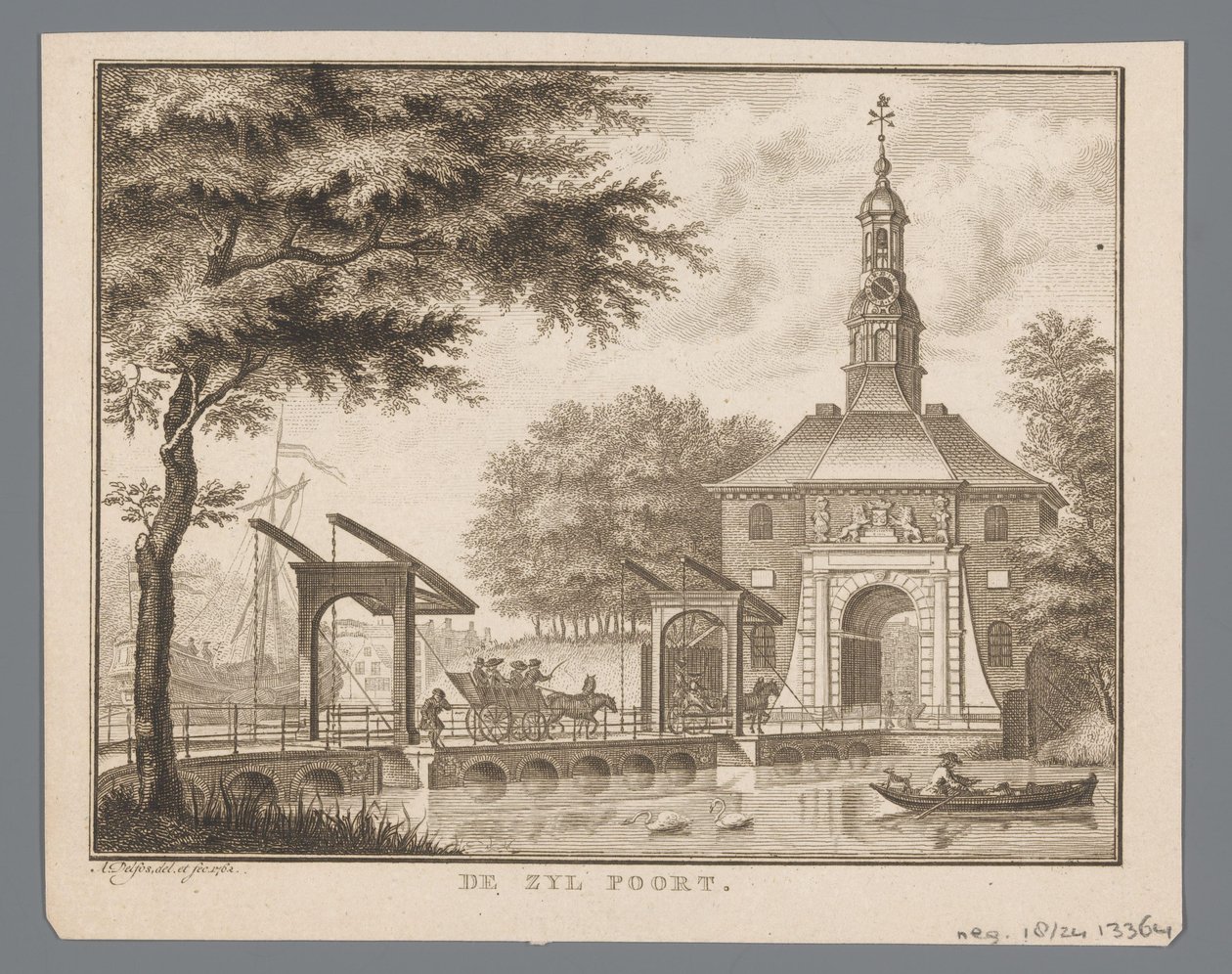 莱顿 Zijlpoort 景观
De Zyl Poort（物体上的标题） 作者 亚伯拉罕·德尔福斯