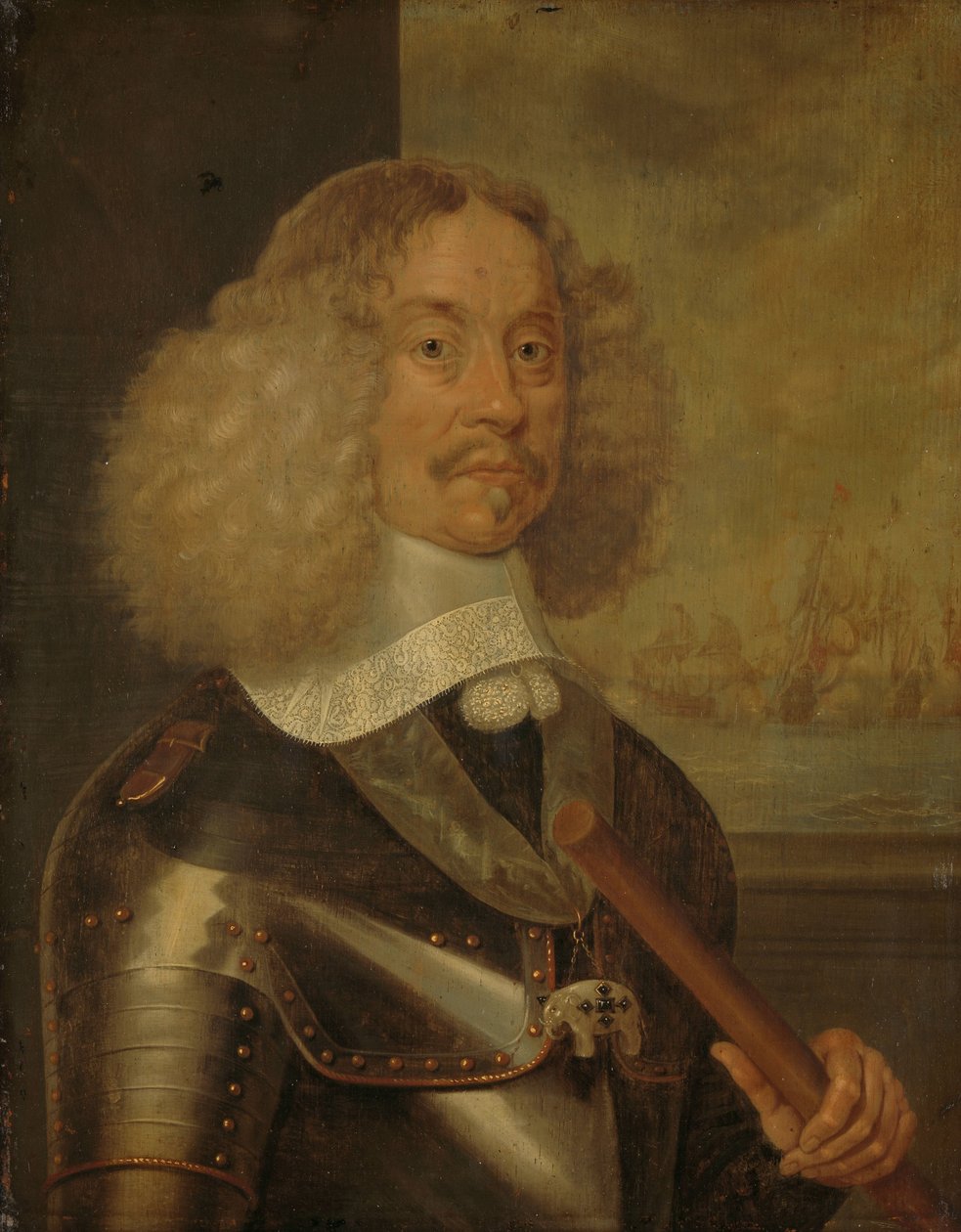 雅各布·范·瓦森纳 (Jacob Baron van Wassenaer) 肖像，奥布丹勋爵、荷兰和西弗里斯兰海军中将 作者 亚伯拉罕·埃弗茨。范韦斯特维尔德
