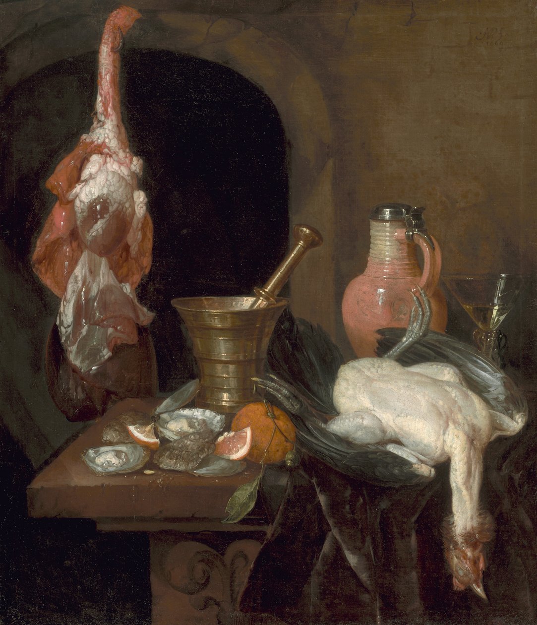 膳食的准备，1664年 作者 亚伯拉罕·亨德里克斯·范·贝耶伦