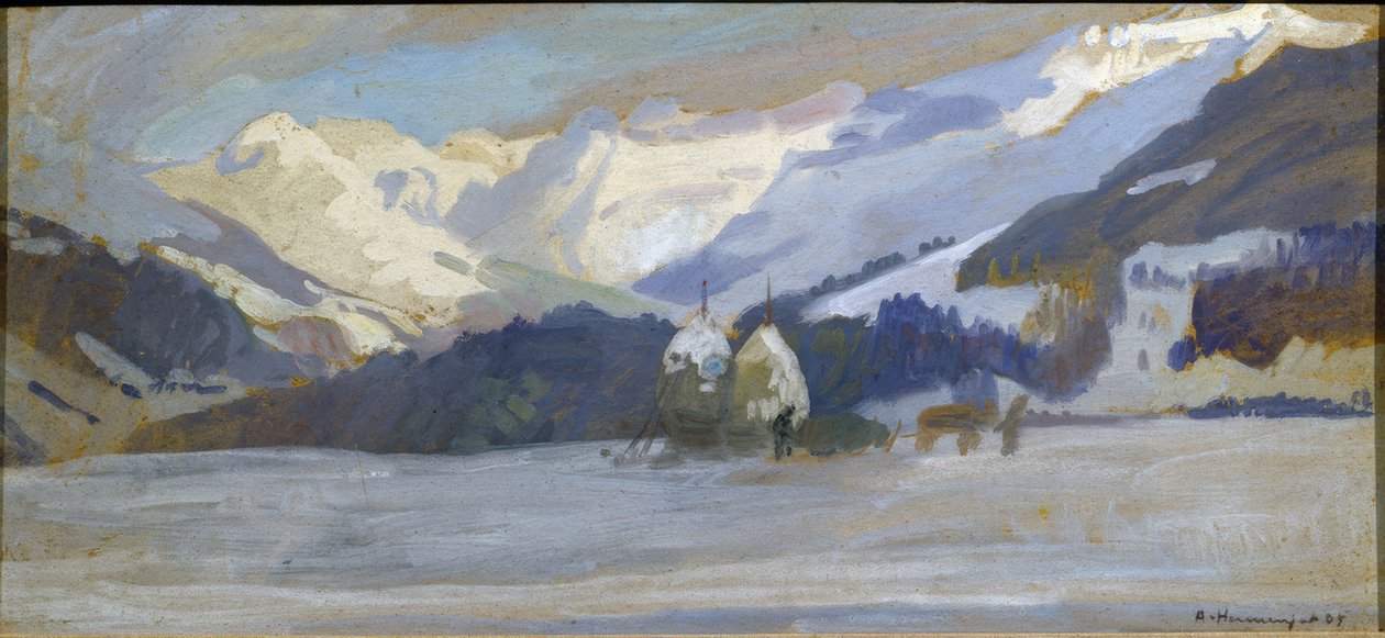 Diablerets 附近的雪景 作者 亚伯拉罕·赫曼贾特（Abraham Hermanjat）