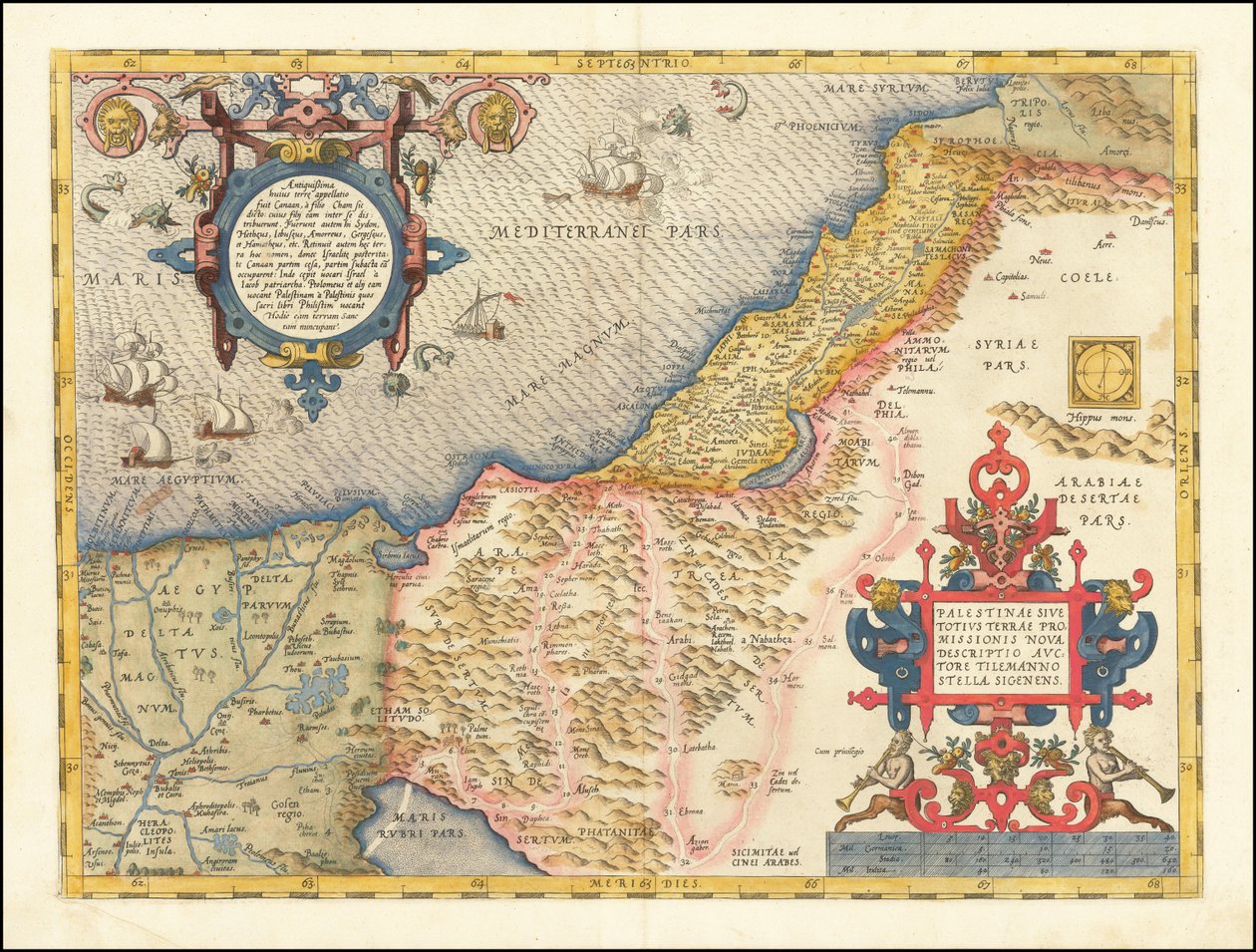 亚伯拉罕-奥特留斯绘制的 1573 年巴勒斯坦地图 作者 亚伯拉罕·奥特里乌斯（Abraham Ortelius）