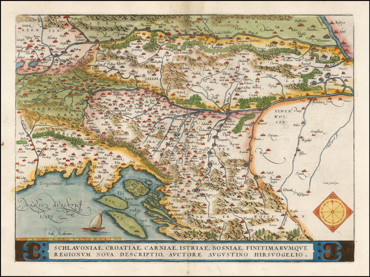 亚伯拉罕-奥特留斯绘制的 1574 年西巴尔干地图 作者 亚伯拉罕·奥特里乌斯（Abraham Ortelius）