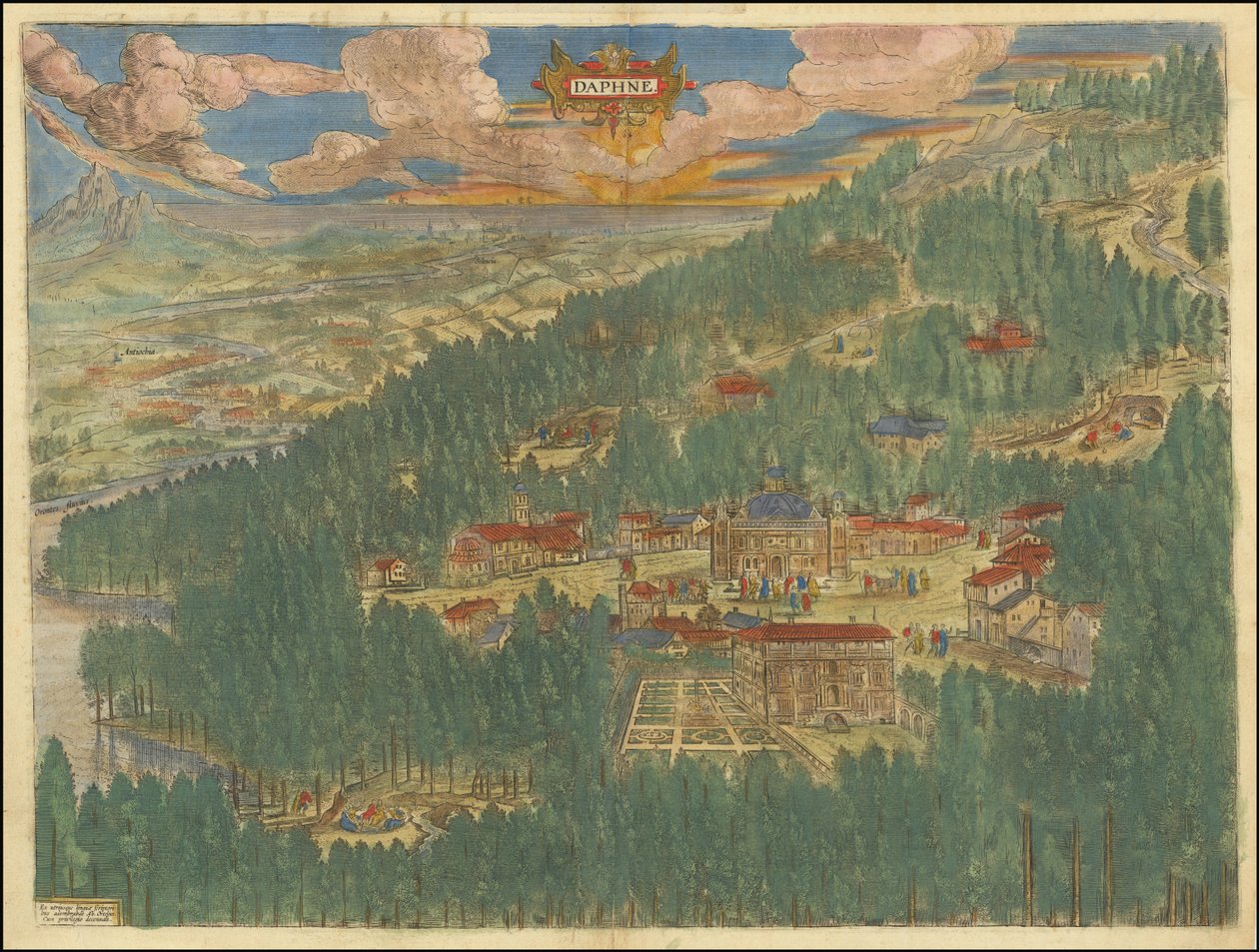 1624 年亚伯拉罕-奥特留斯创作的安提阿达芙妮想象图 作者 亚伯拉罕·奥特里乌斯（Abraham Ortelius）