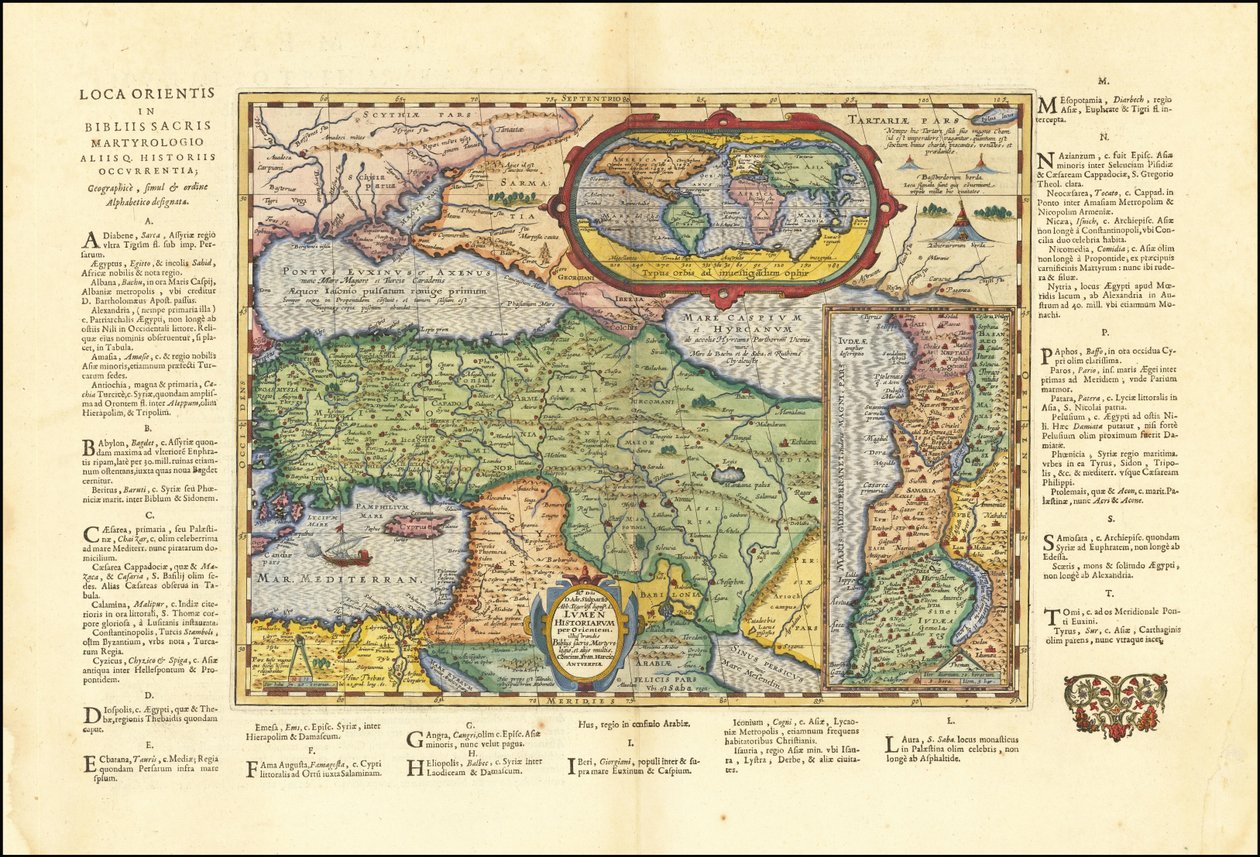 1624 年亚伯拉罕-奥特留斯根据《圣经》绘制的古代世界地图 作者 亚伯拉罕·奥特里乌斯（Abraham Ortelius）
