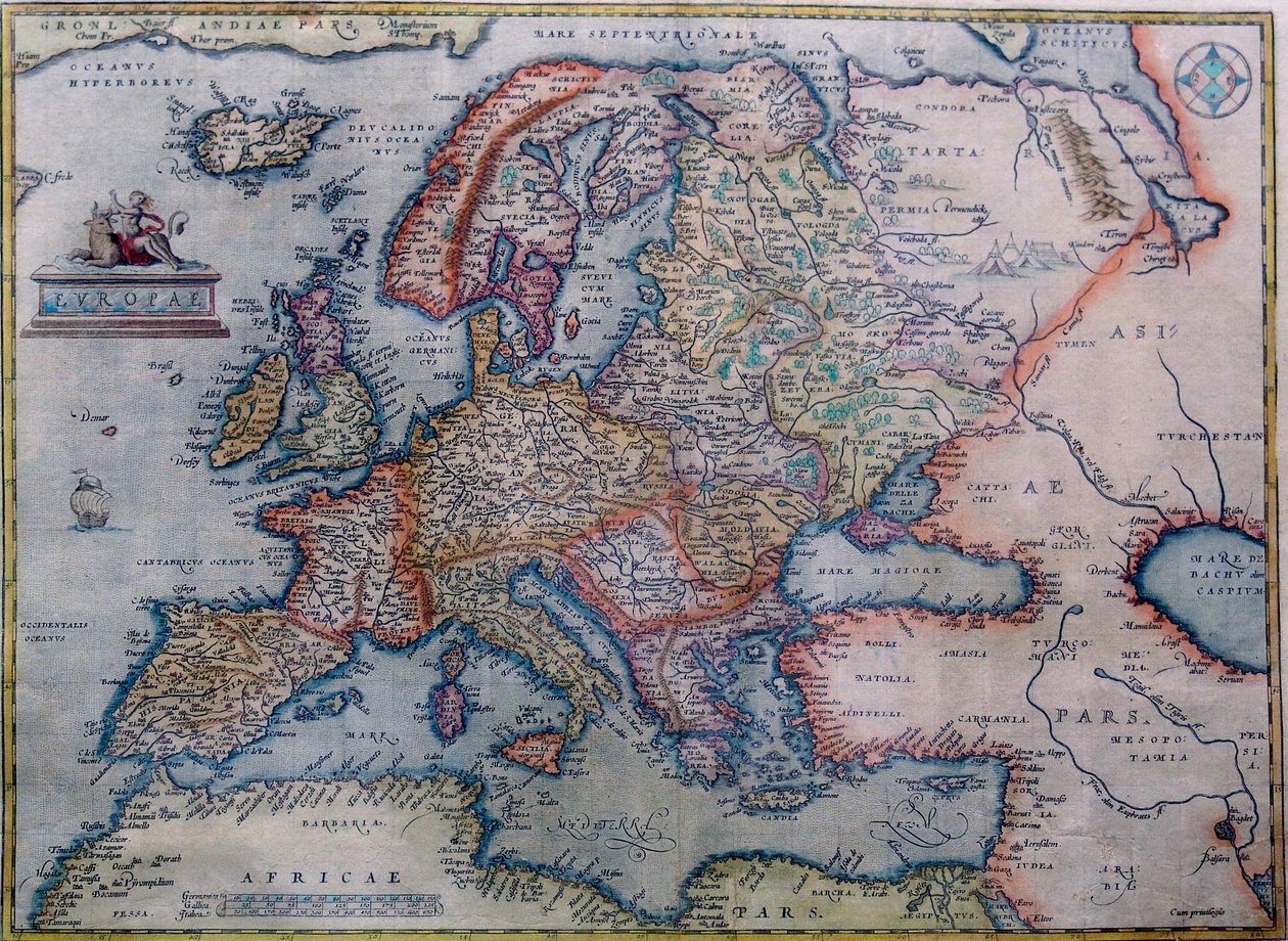 亚伯拉罕-奥特留斯欧洲地图 作者 亚伯拉罕·奥特里乌斯（Abraham Ortelius）