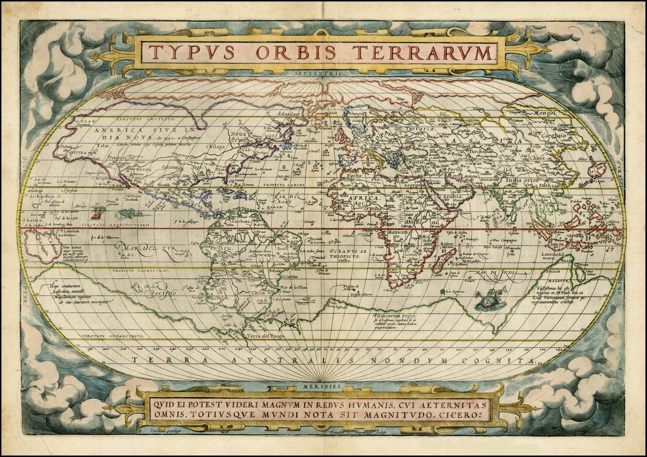 亚伯拉罕-奥特留斯 Orbis Terrarum 出版物安特卫普 1572 年 作者 亚伯拉罕·奥特里乌斯（Abraham Ortelius）
