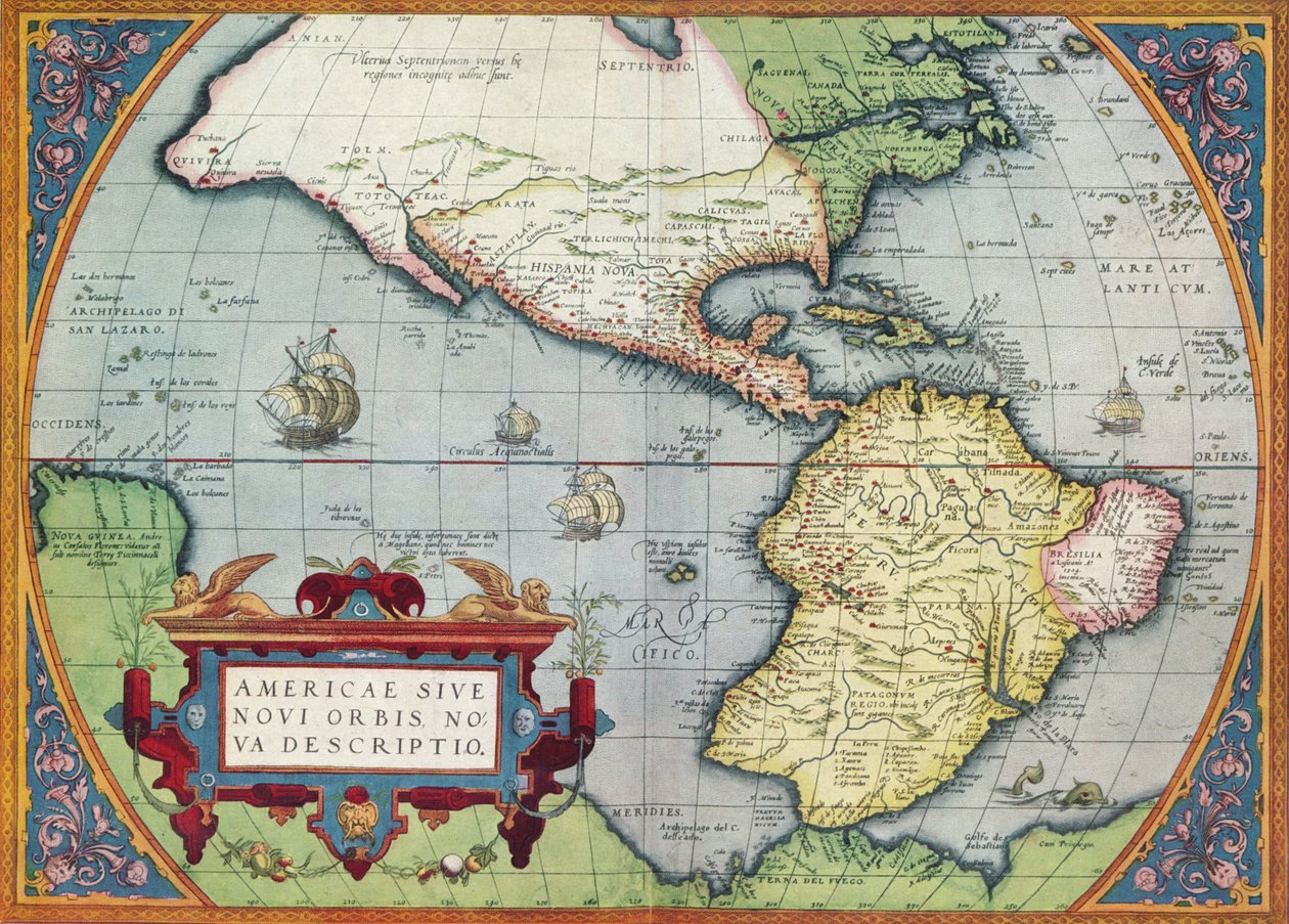 美国还是新世界：亚伯拉罕·奥尔特里乌斯（Abraham Ortelius）的《剧场奥比斯·特拉鲁姆剧院》，1570年，1570年，19日 作者 亚伯拉罕·奥特里乌斯（Abraham Ortelius）