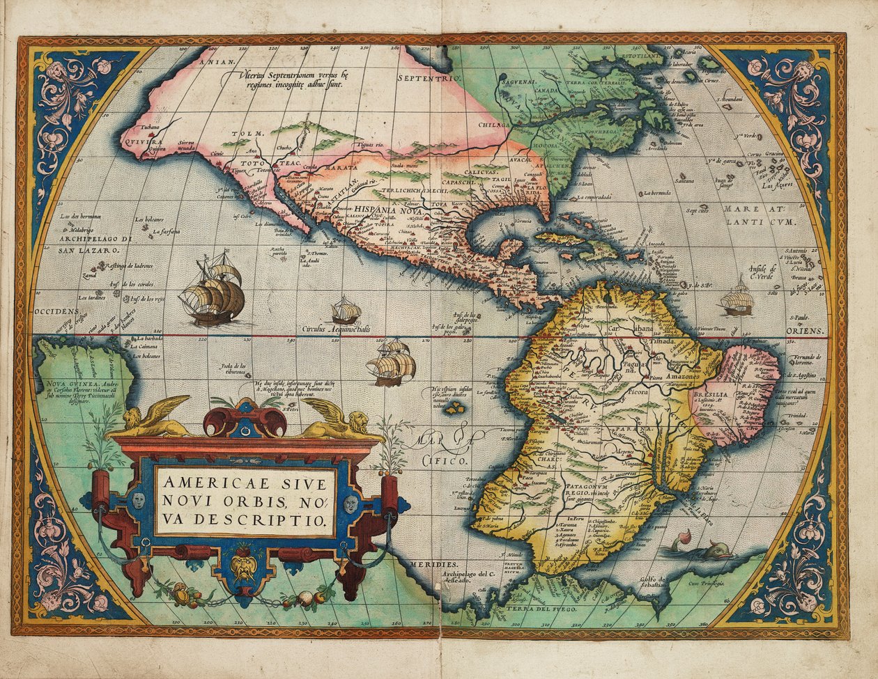 Americae Sive Novi Orbis, Nova Descriptio（《美洲或新世界，新描述） 作者 亚伯拉罕·奥特里乌斯（Abraham Ortelius）