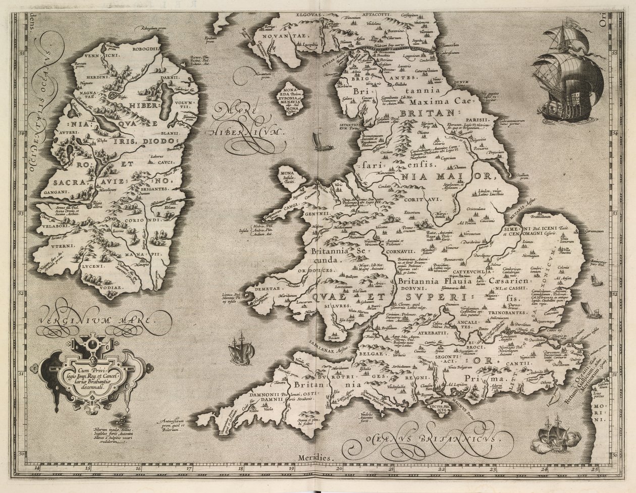 Britannicarum Insularum Vetus Descripto 作者 亚伯拉罕·奥特里乌斯（Abraham Ortelius）