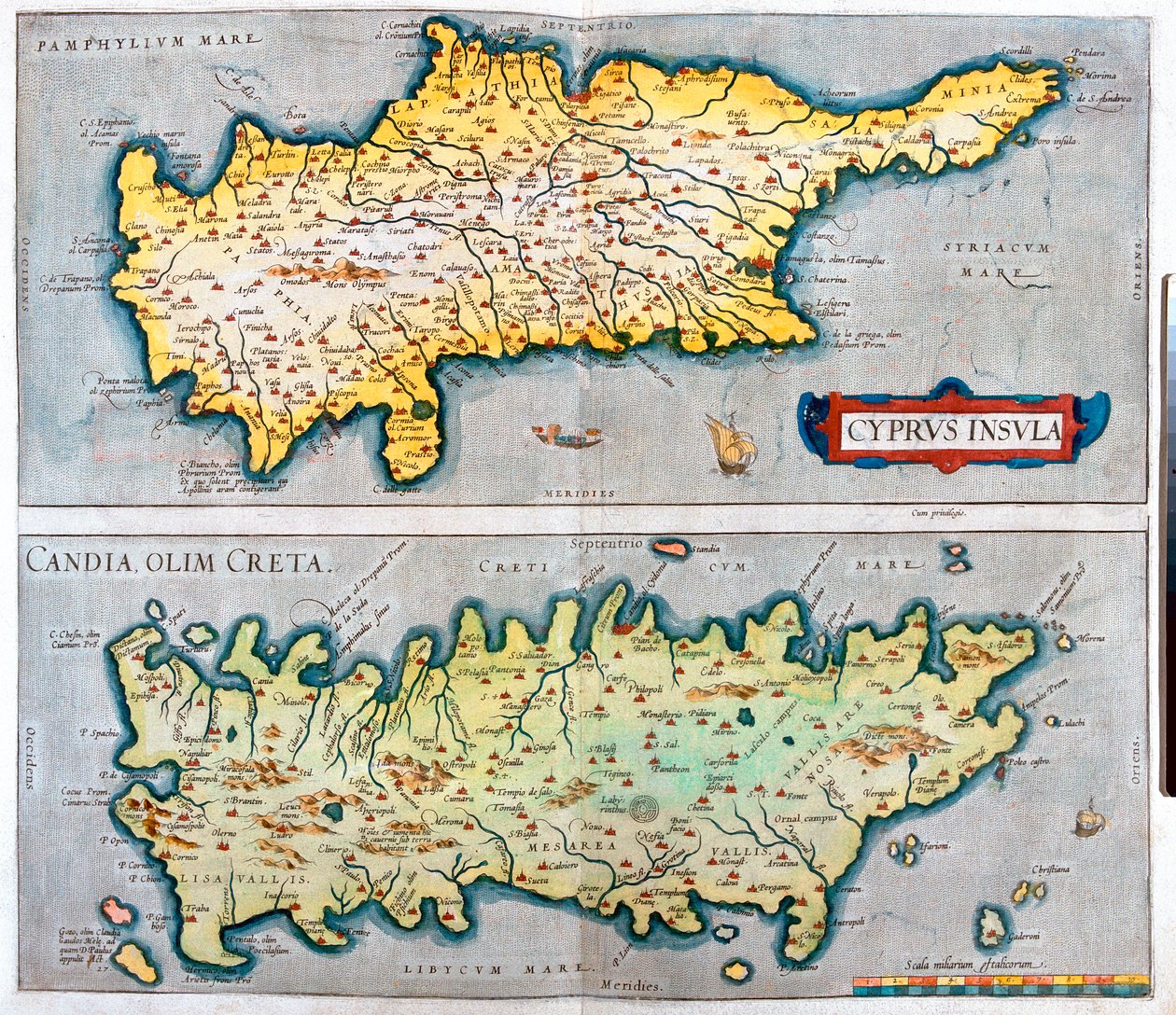 塞浦路斯、克里特岛、塞浦路斯、希腊 作者 亚伯拉罕·奥特里乌斯（Abraham Ortelius）