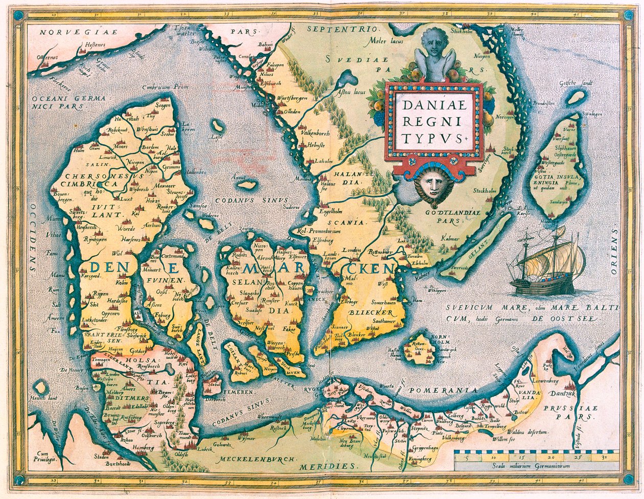 丹麦、瑞典南部 作者 亚伯拉罕·奥特里乌斯（Abraham Ortelius）