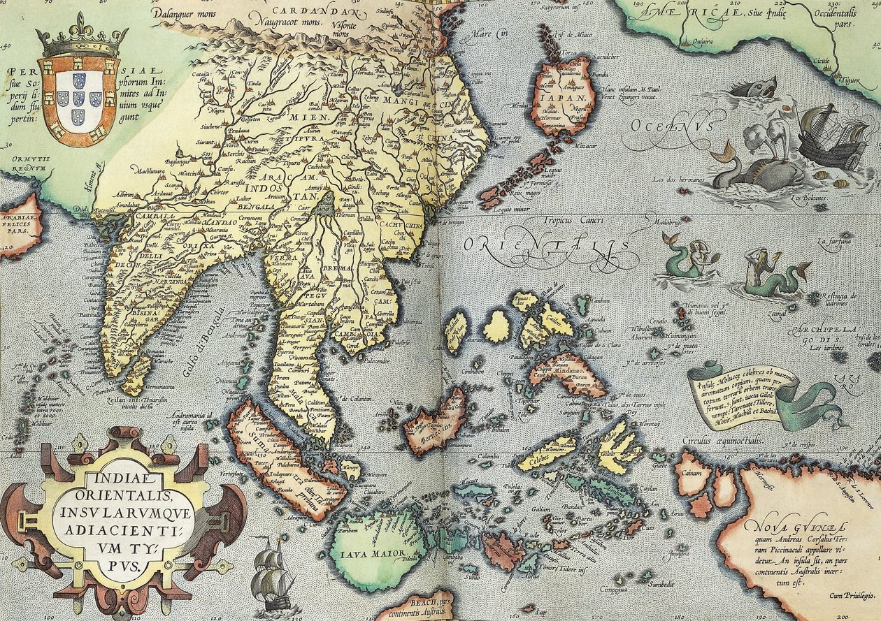 印度，1592年 作者 亚伯拉罕·奥特里乌斯（Abraham Ortelius）