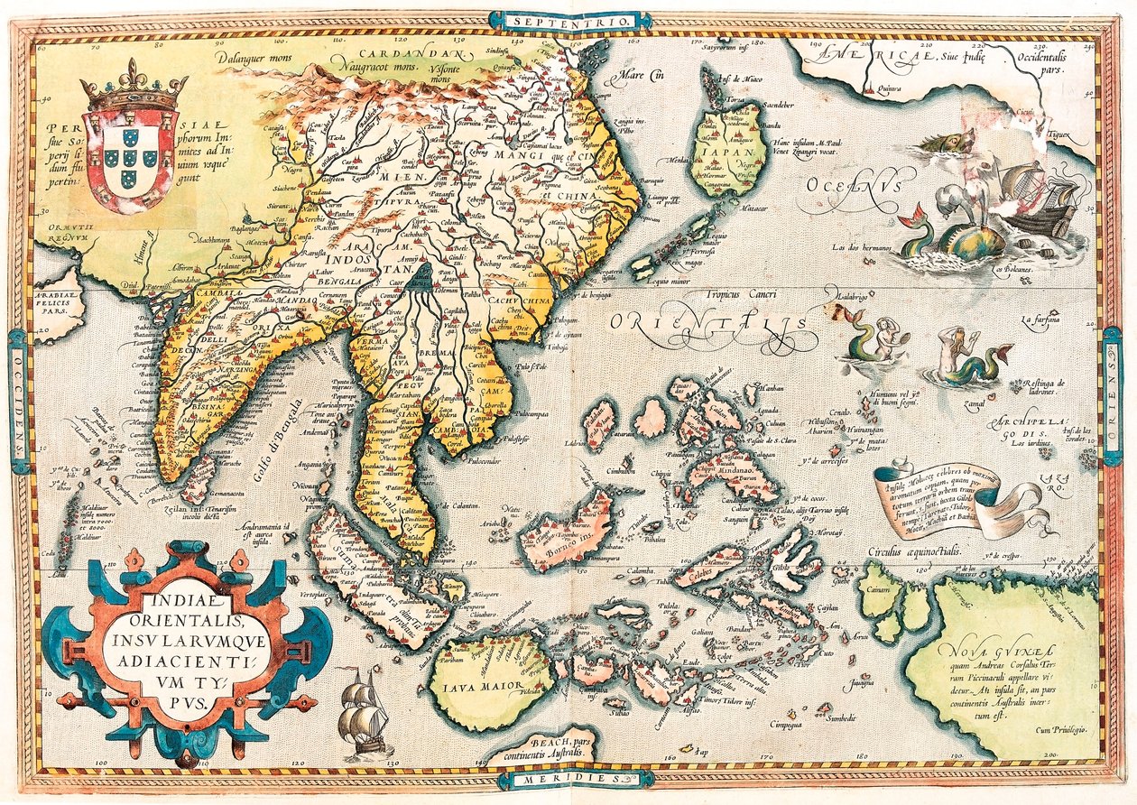 East Adiacientium 岛屿类型。 杰拉德·墨卡托 (Gerard Mercator) 的《阿特拉斯》（Oertel、Ortello 或 Ortel 作者 亚伯拉罕·奥特里乌斯（Abraham Ortelius）