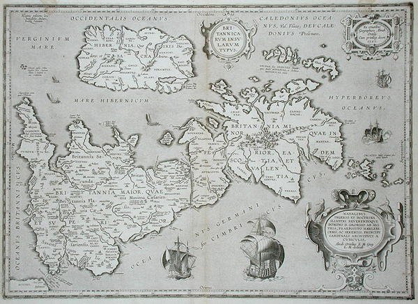 英国和爱尔兰地图 作者 亚伯拉罕·奥特里乌斯（Abraham Ortelius）