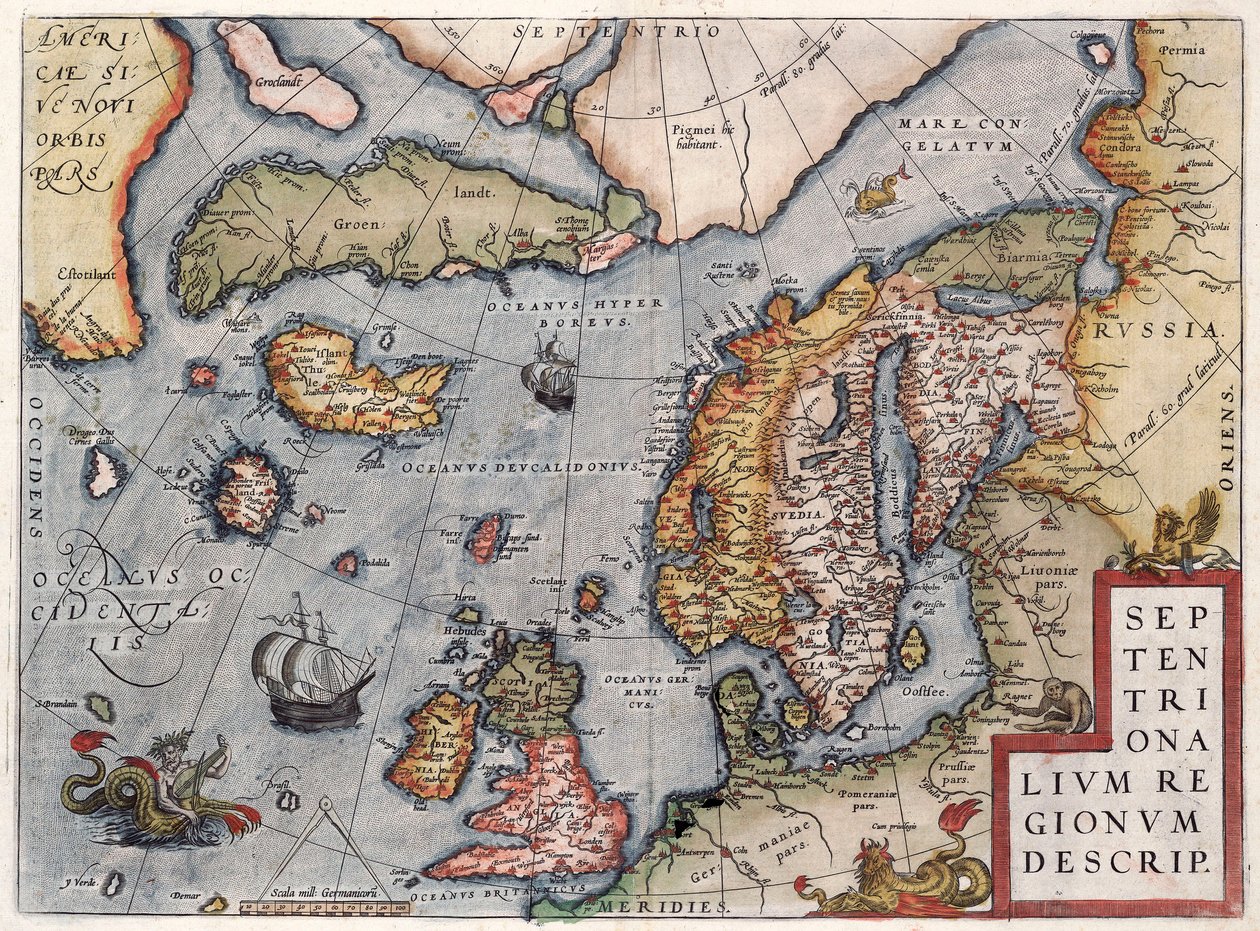 奥特留斯绘制的欧洲地图 作者 亚伯拉罕·奥特里乌斯（Abraham Ortelius）