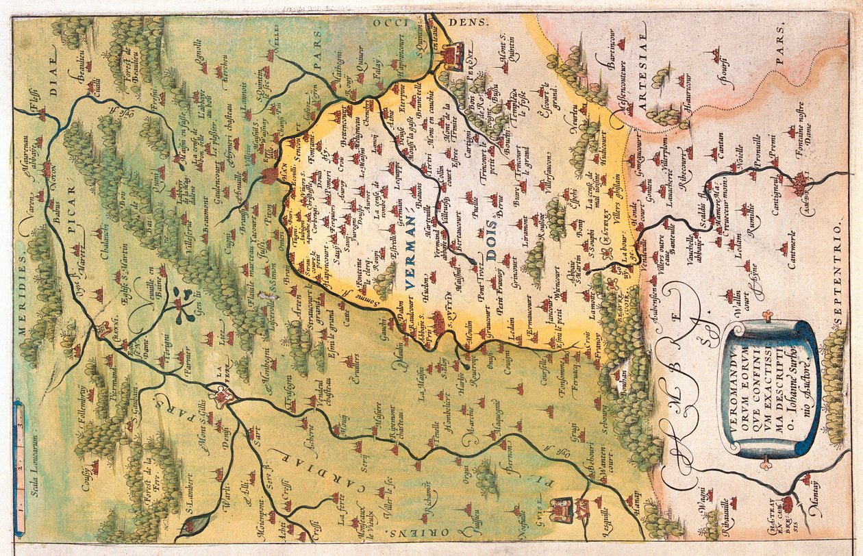 皮卡第, 北加莱海峡, 法国 作者 亚伯拉罕·奥特里乌斯（Abraham Ortelius）