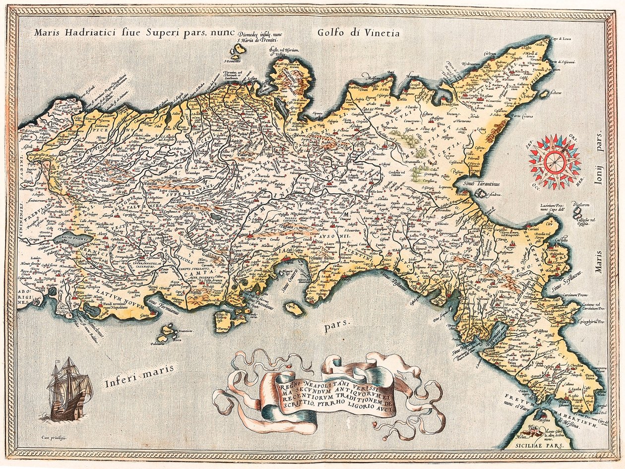 Regnu Naples 以及对皮洛士（Liguori auet）古老和近代传统的最准确描述。 杰拉德·墨卡托 (Gerard Mercator) 的《阿特拉斯》(Oertel、Ortello 或 Ortel 作者 亚伯拉罕·奥特里乌斯（Abraham Ortelius）