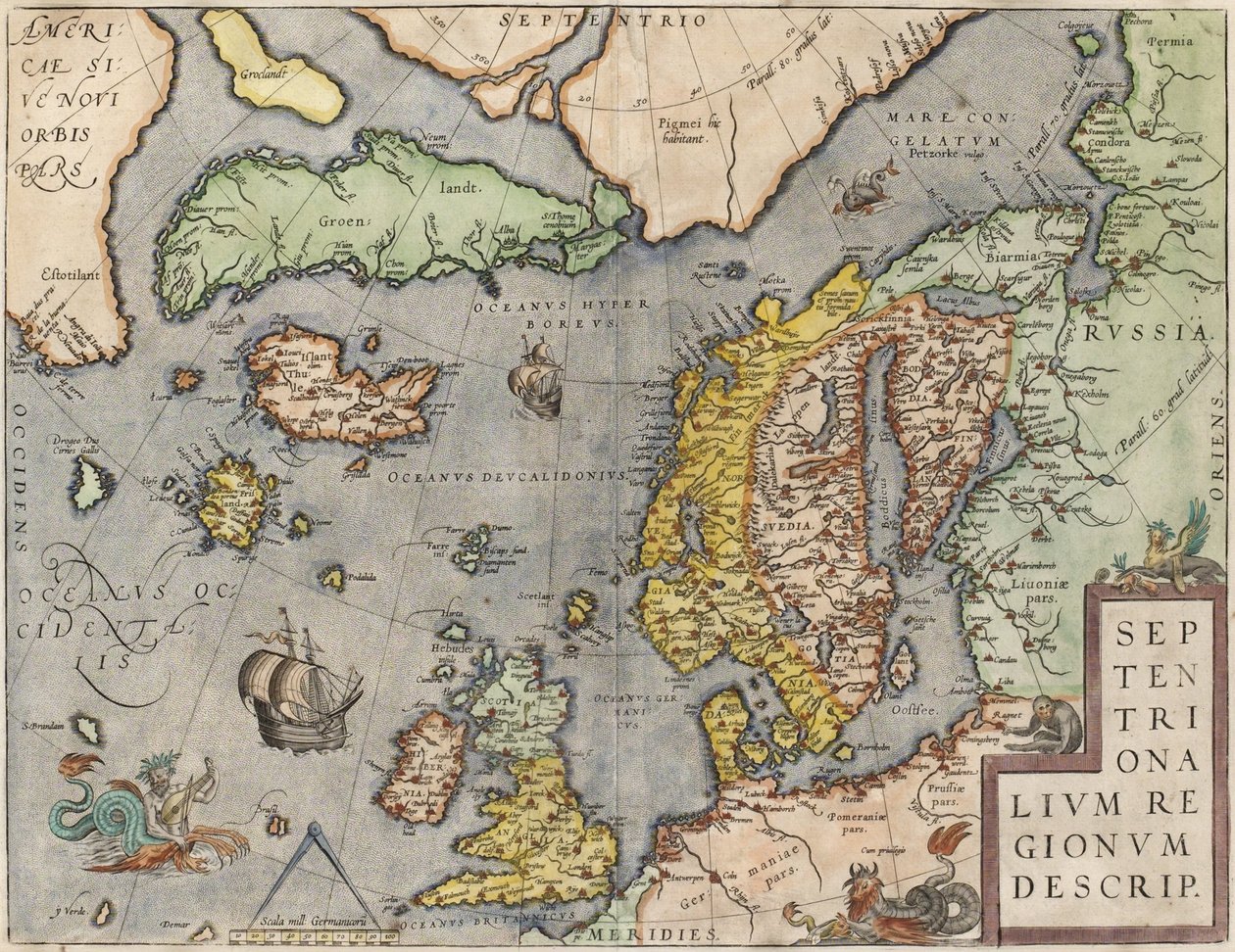从波罗的海：旧世界，C。 1608年至1610年 作者 亚伯拉罕·奥特里乌斯（Abraham Ortelius）