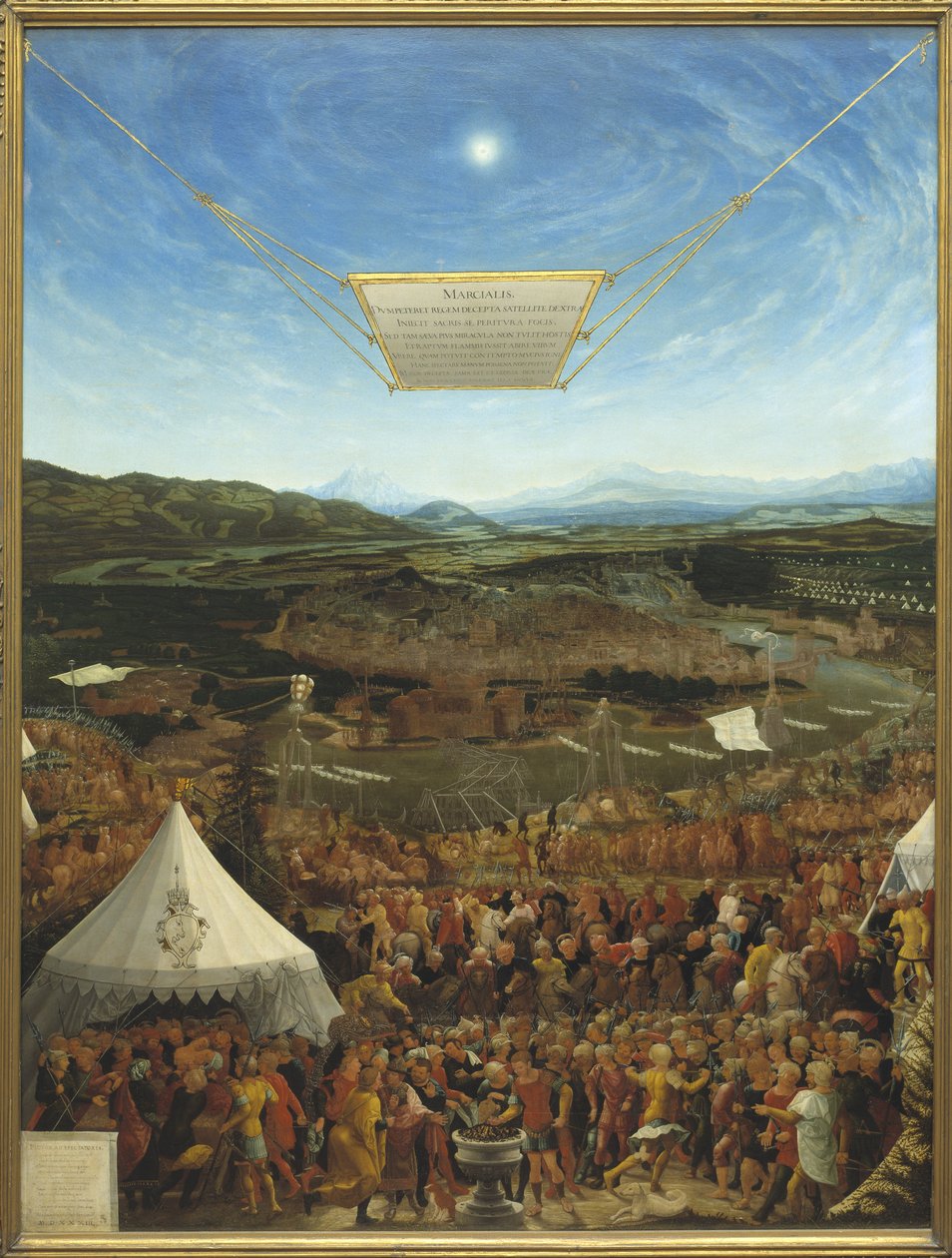 Andrew Scaevola (524-480 avant JC) devant Porsena，腐烂讨论结束 - Scaevola 在 Porcina 之前由亚伯拉罕 Schopf（活跃于 16 世纪中叶）。 布面油画 作者 亚伯拉罕的创造者